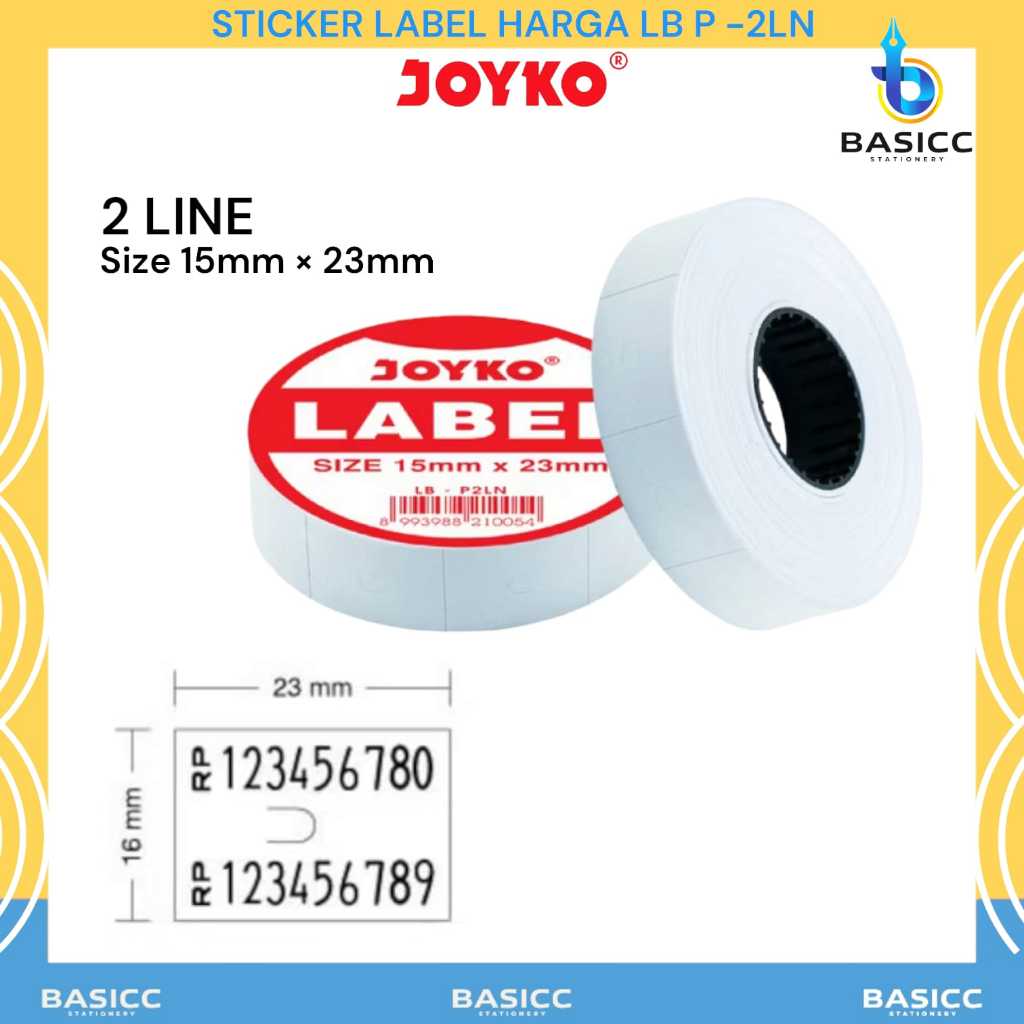 

Joyko Price Label Stiker Kertas Harga 2 Line LB-P 2LN | @ 1 Rol