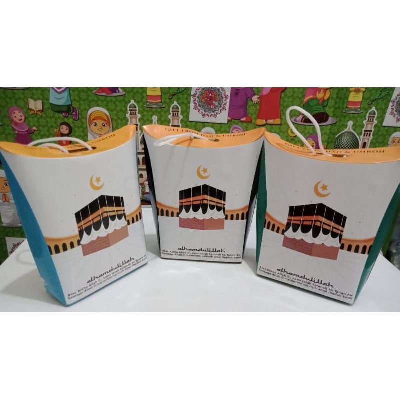 Dus tenteng Oleh-oleh Haji Umroh // Dus box gambar kakbah