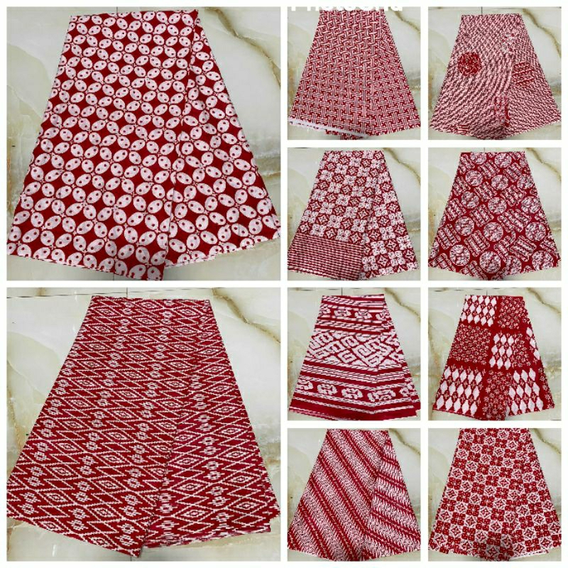 Kain Batik Merah Putih Jarik Kebaya Kode 294 Couple Katun Printing Sogan Lawasan Seragam Bridesmaid 
