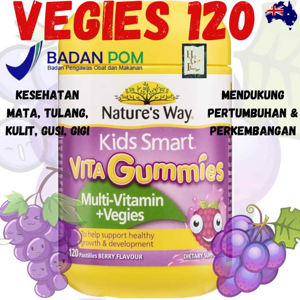 nature's way kids smart vita gummies multi multivitamin vegies 120s for children