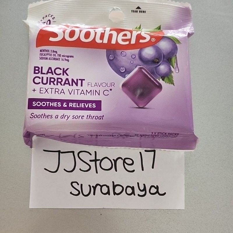 

soothers 30 lozenges blackcurrant australia