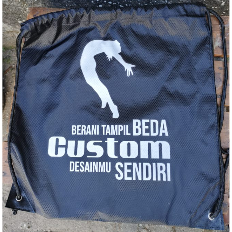 Tas Sablon Custom | Tas Olahraga | Tas Serut | Tas Parasut Premium | Tas Water Proof | Tas Bola