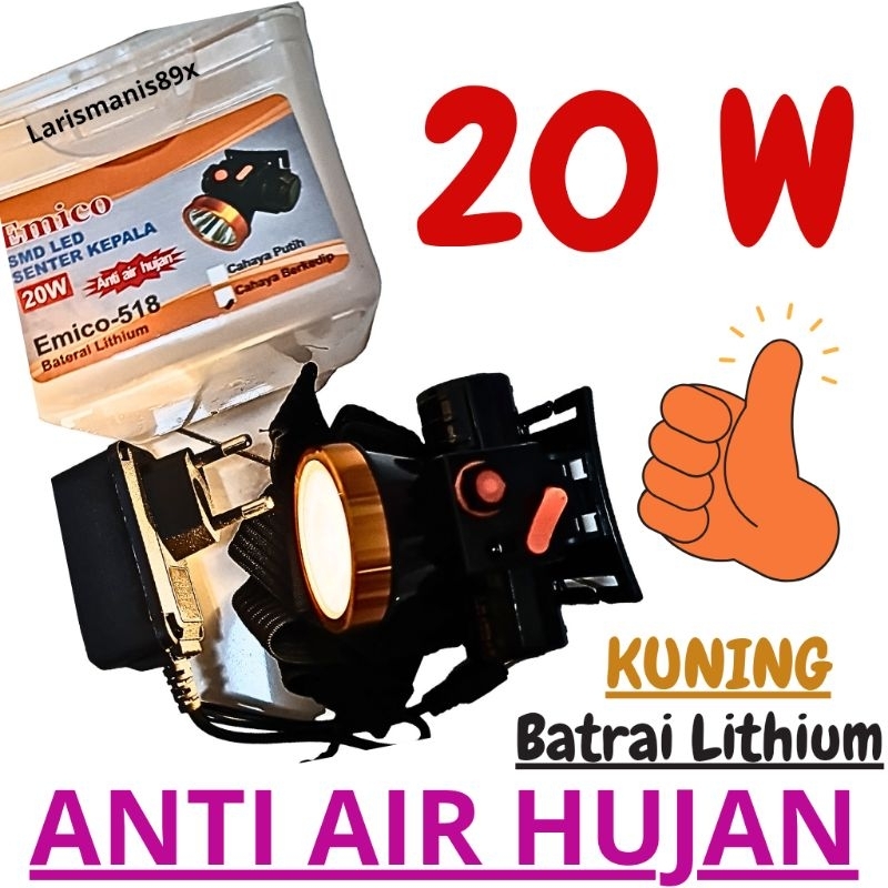 Senter Kepala 20W kuning EMICO