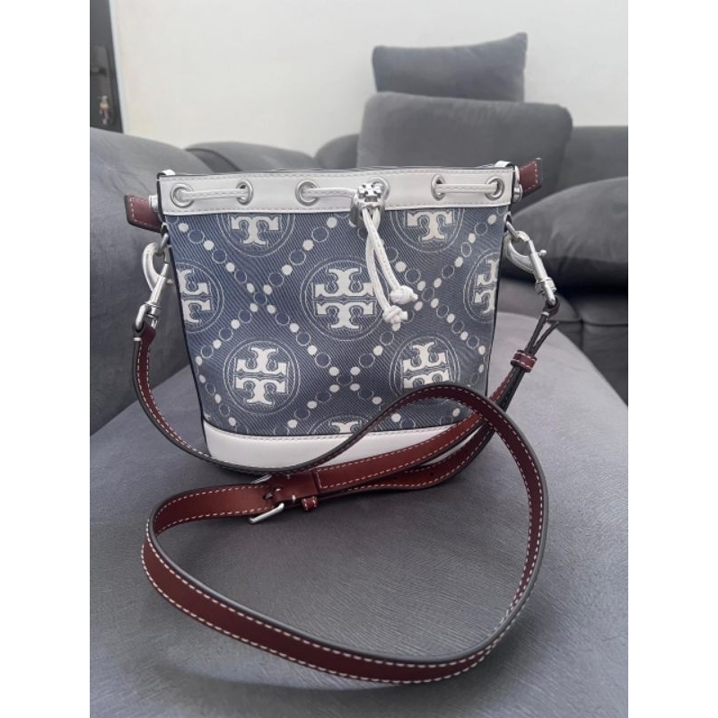 Original 100% Tory Burch Monogram denim / Tas Tory Burch (preloved)