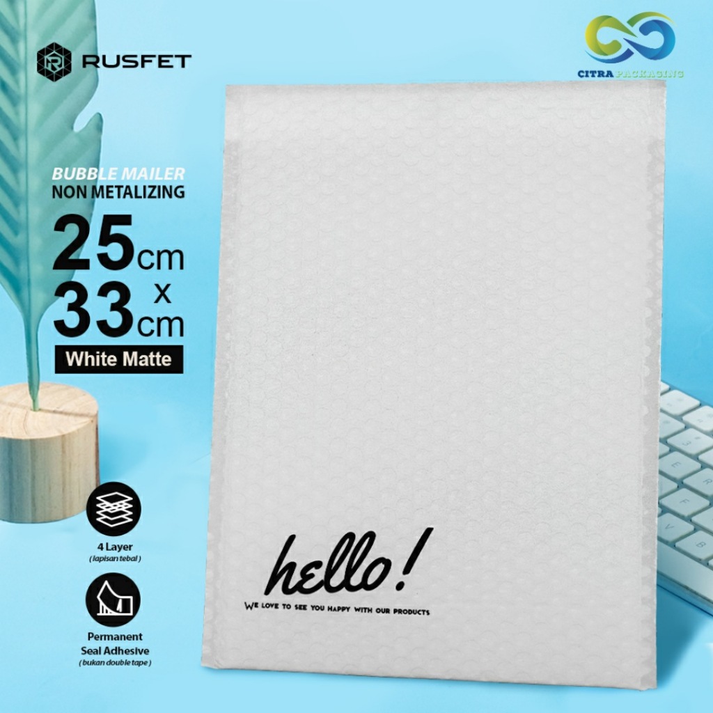 

BUBBLE MAILER 25 X 33 CM WHITE MATTE / AMPLOP BUBBLE PACKING PREMIUM