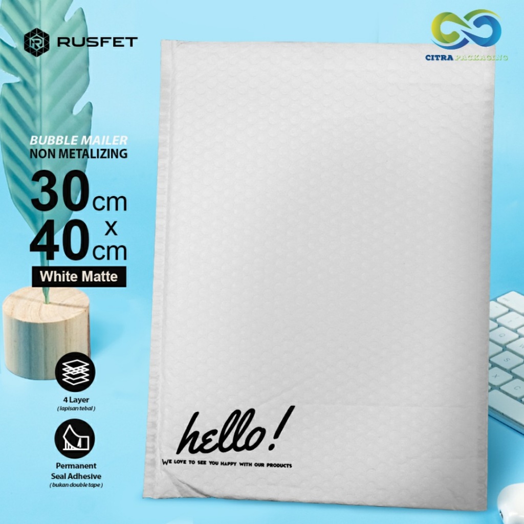 

BUBBLE MAILER 30 X 40 CM WHITE MATTE / AMPLOP BUBBLE PACKING PREMIUM