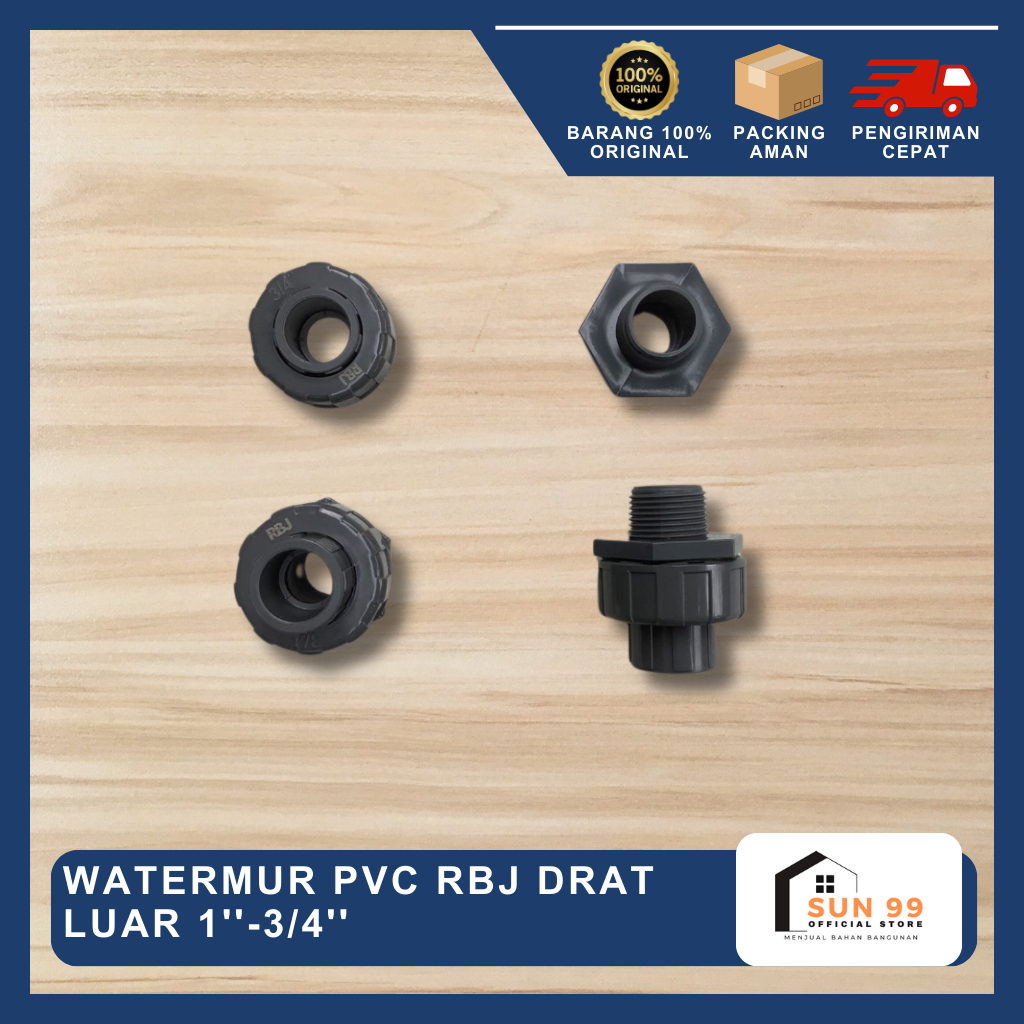 Watermur PVC RBJ Drat Luar 1-3/4 Inch Watermur Drat Luar Polos PVC