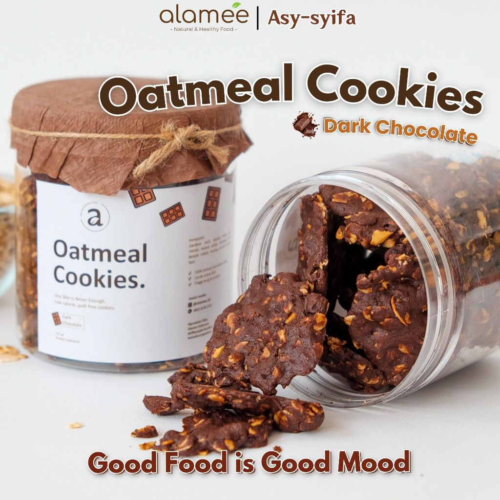 

ALAMEE Oatmeal Cookies Dark Coklat Oat Snack Kue Kukis Sehat Makanan Anak Bayi Balita Premium