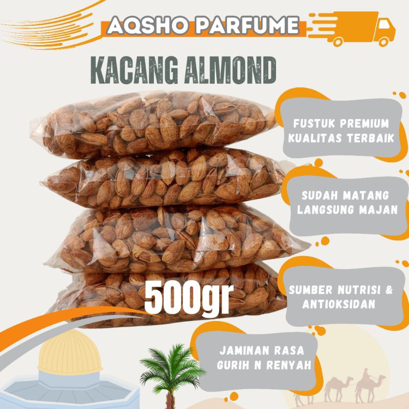 

Kacang ALMOND ROASTED ARAB MILK FLAVOUR in Shell Panggang 500gr, Oleh Haji, Kacang Arab Oleh oleh Umroh