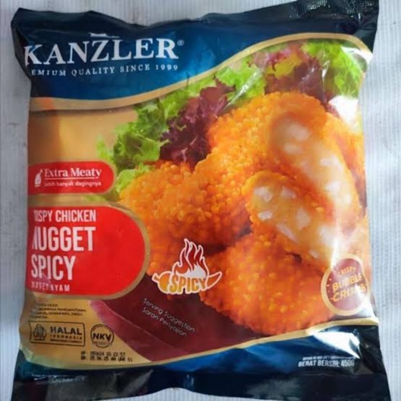 

kanzler crispy chicken nugget spicy naget nuget ayam pedas renyah 450gr