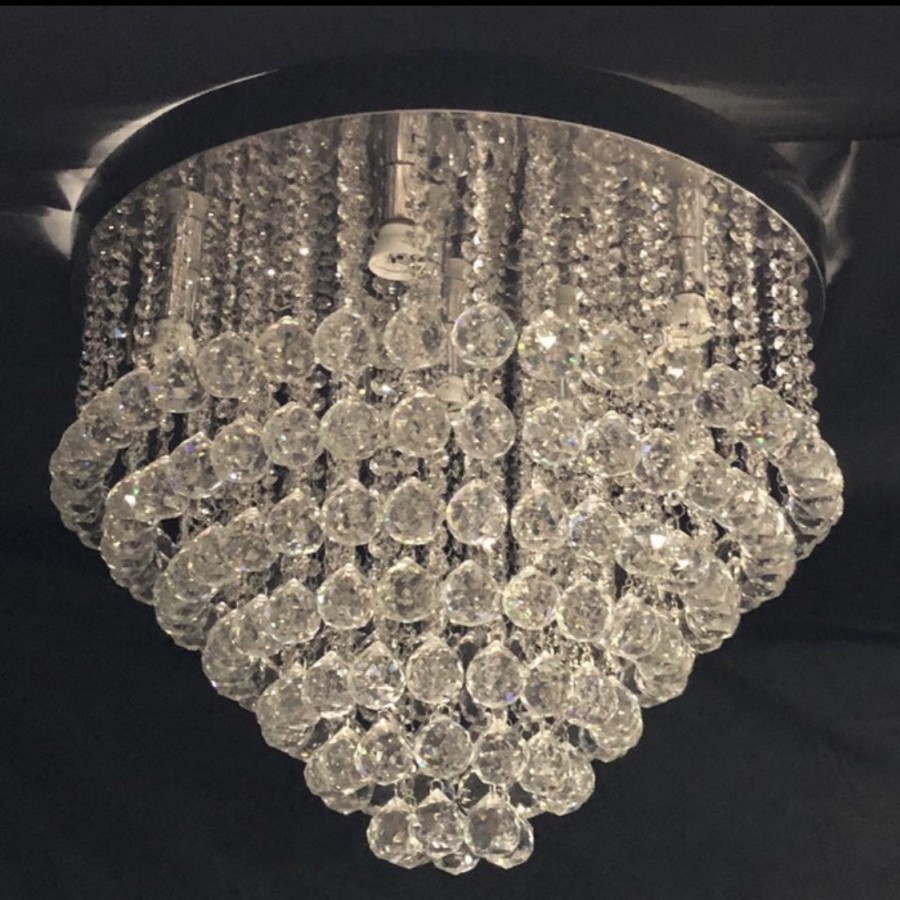 Lampu plafon kristal hias LED mewah hotel cafe rumah