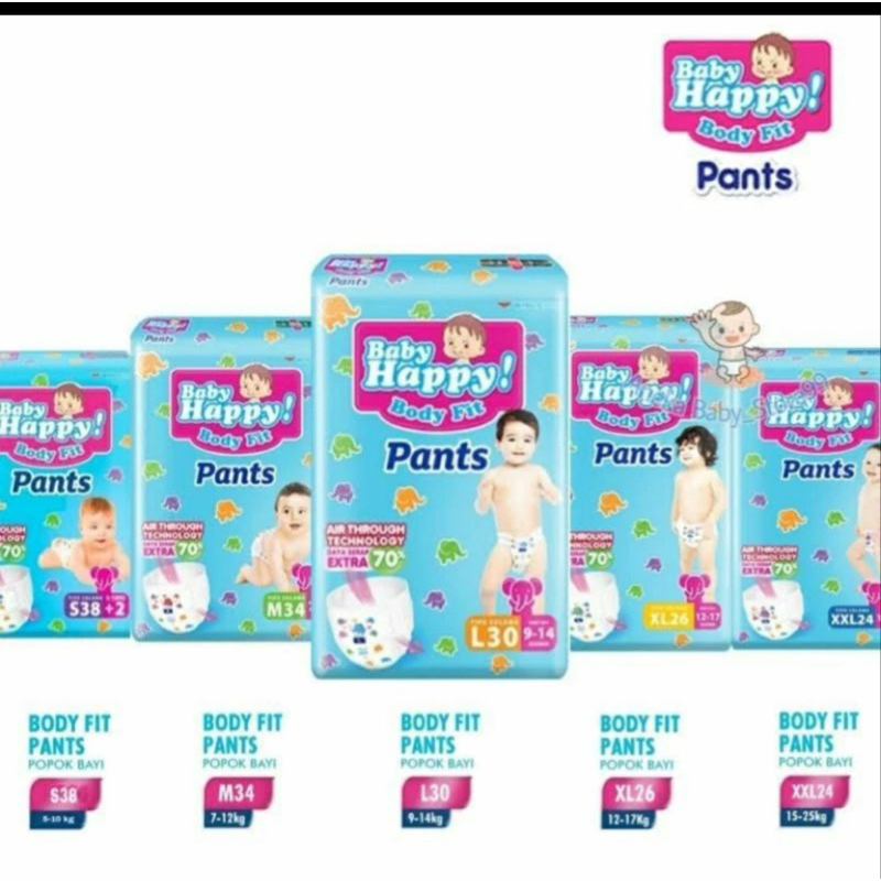 BABY HAPPY PANTS XXL 24 / BABY HAPPY BODY FIT PANTS / POPOK BABY HAPPY / BABY HAPPY PANTS/BABY HAPPY