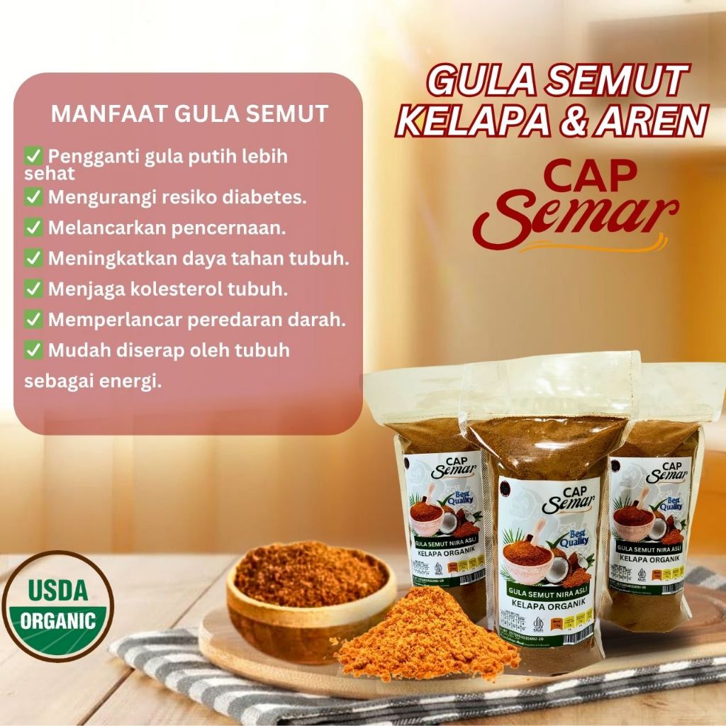 

Gula Aren & Kelapa Semut Organik 1000 gr | 100% Murni Nira | Gula Bubuk | Gula Diet