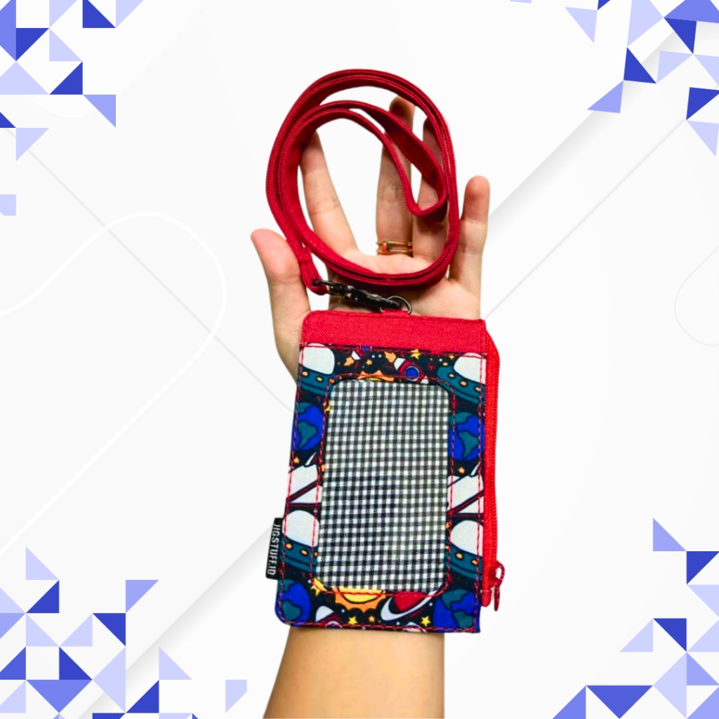 

Lanyard ID Card Holder Waterproof Zipper Kantor Sekolah Berwarna
