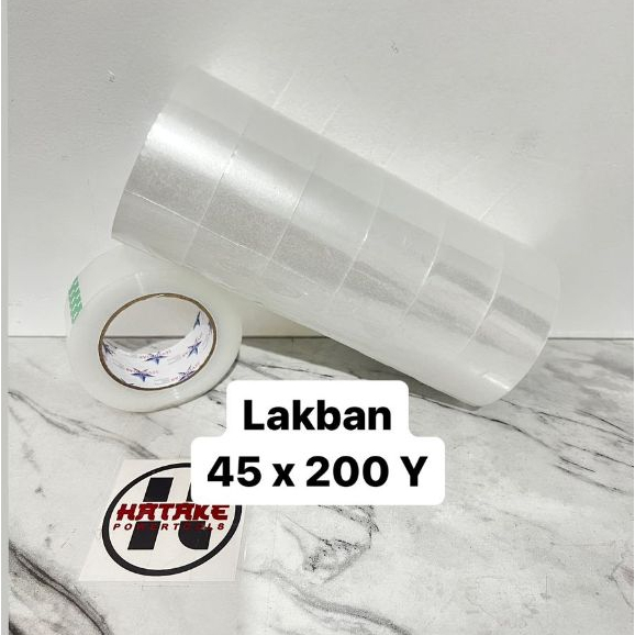 

LAKBAN BENING 45Mm 200 YARD & 45Mm 100 YARD 2 INCH putih transparan 1ROLL Isi 6pcs