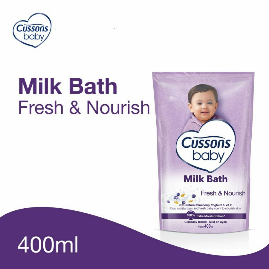 Cussons Baby Milk Bath Fresh & Nourish Refill Ungu 400ml