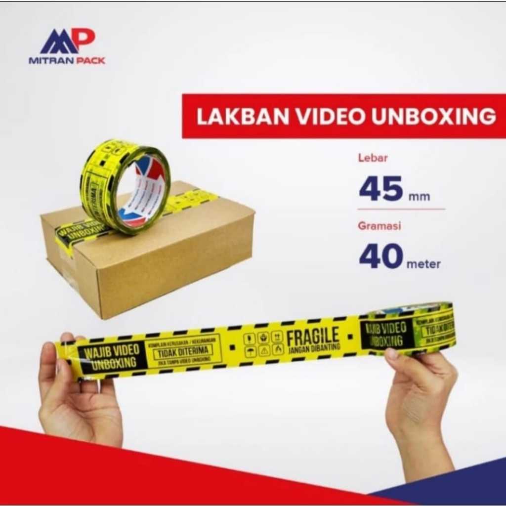 

LAKBAN FRAGILE UNBOXING MERAH 40 Meter FULL x 48mm MITRANPACK 40M