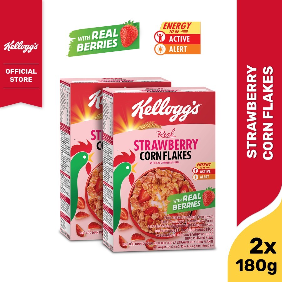 

[BUNDLE 2pcs] Kelloggs Corn Flakes Strawberry 180g