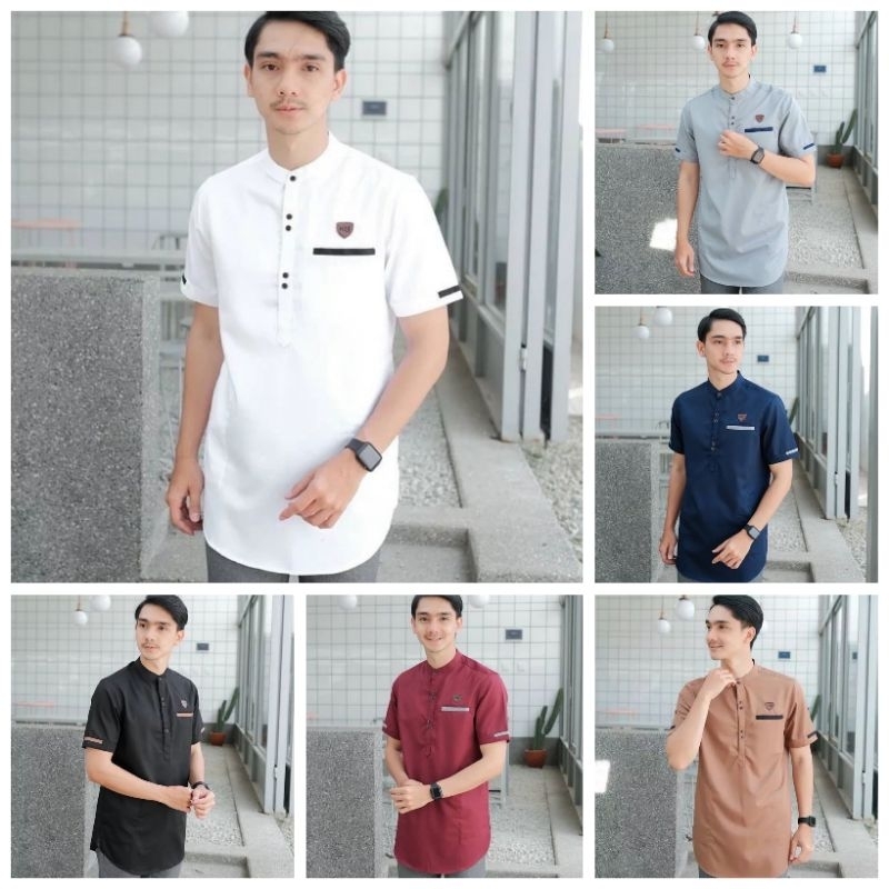 Alee baju koko pria muslim kurta modern polos adem berkualitas