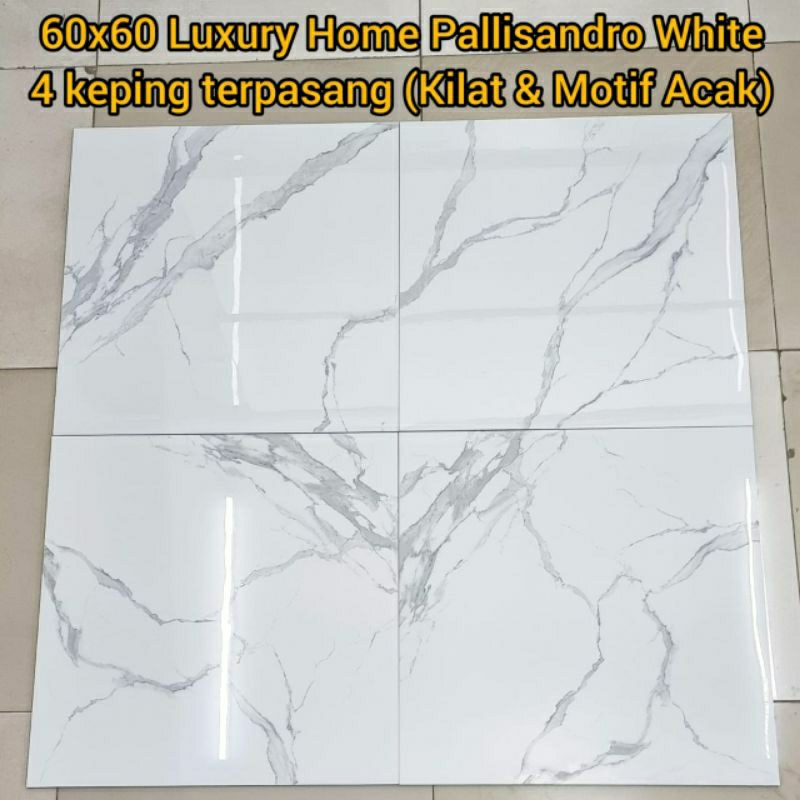 60X60 GRANIT ASLI LUXURY HOME PALISANDRO WHITE KW 1 A MOTIF TERBARU LANTAI KILAT GLOSSY 2 LAPISAN MO