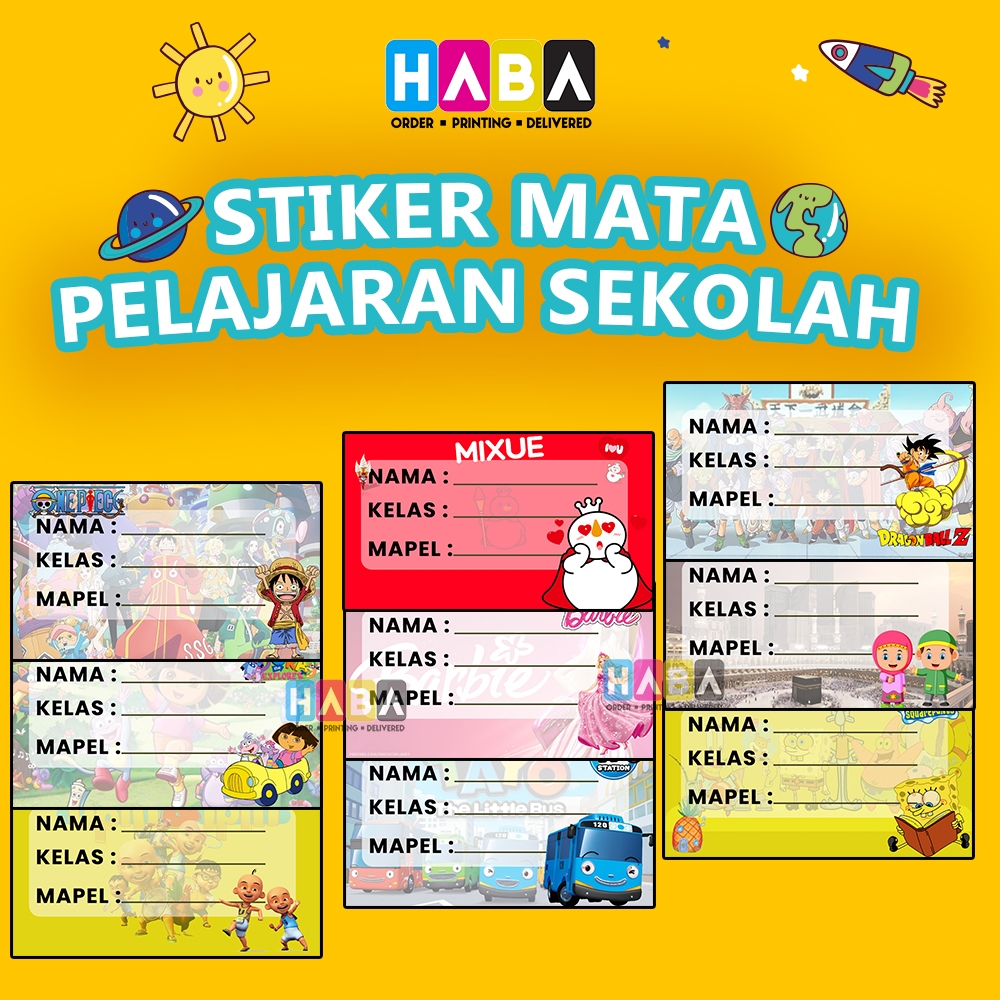 

[BISA SATUAN] STIKER MATA PELAJARAN SEKOLAH | LABEL NAMA MAPEL