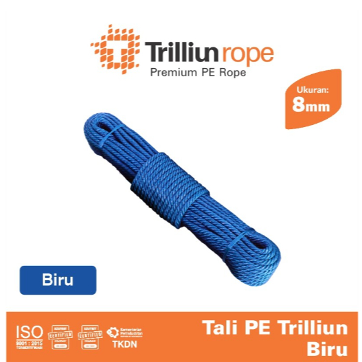 TALI TAMPAR 8mm ECERAN TRILLIUN TAMBANG ROPE