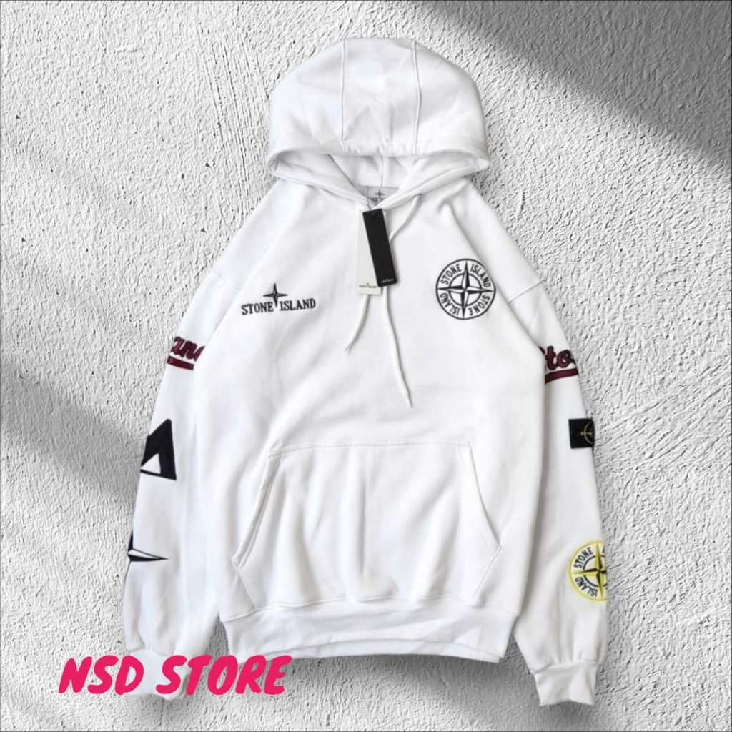 Hoodie jaket sweater stone island full bordir premium original