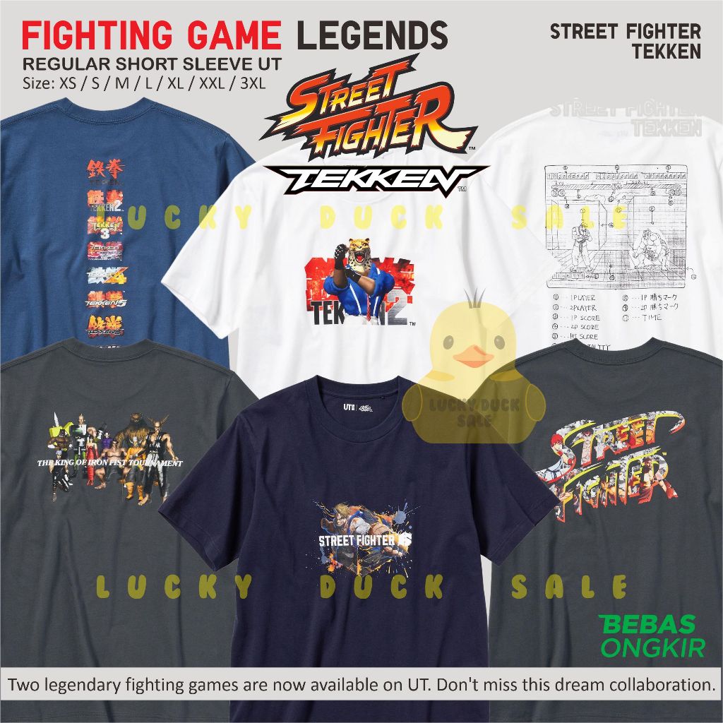 Street Fighter Fighting Game Legends UT Shirt Tekken Arcade UNIQLO