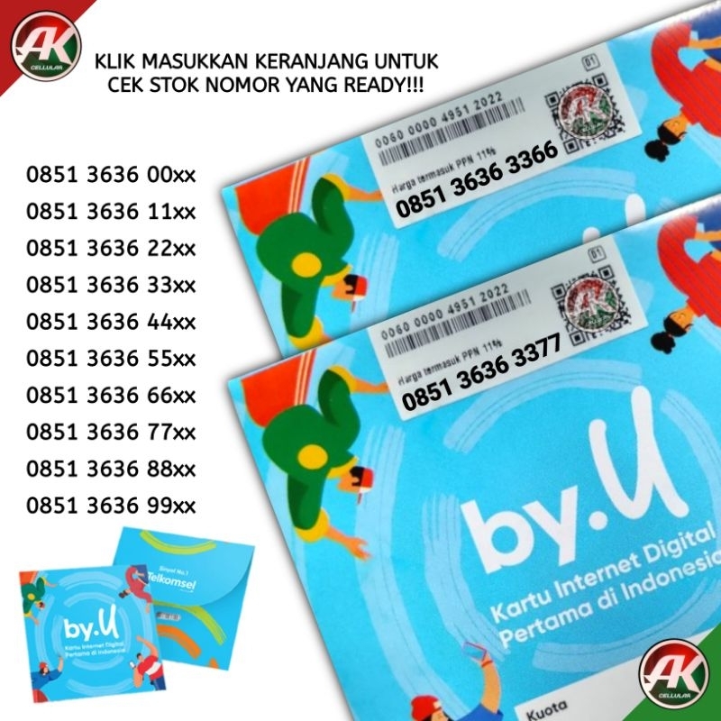 Kartu Perdana Nomor Cantik Byu Telkomsel Masa Aktif Selamanya