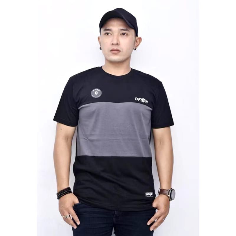 KAOS PRIA POLOS D'FLOW ORIGI'NAL M L XL XXL BIG SIZE JUMBO KAOS KEREN PRIA KAOS KOMBINASI WARNA | KA