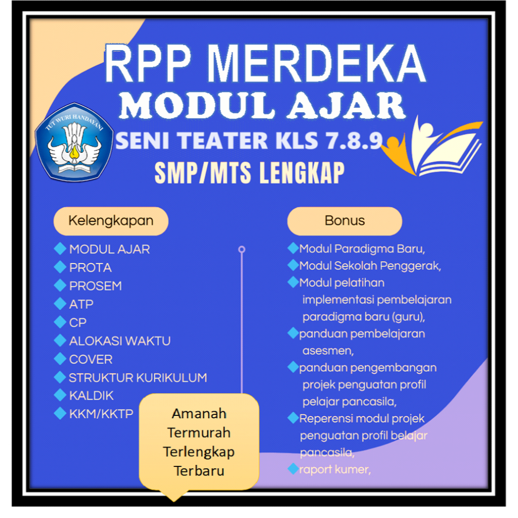 

MODUL AJAR SENI TEATER KELAS 7.8.9 SMP/MTs KURIKULUM MERDEKA LENGKAP