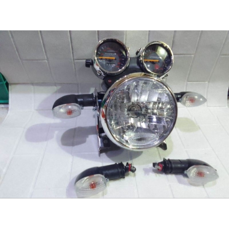 Paket Komplit Hemat RX King Lampu Depan Bulat Hitam RX King Spidometer Kilometer RX King Breket Kupi