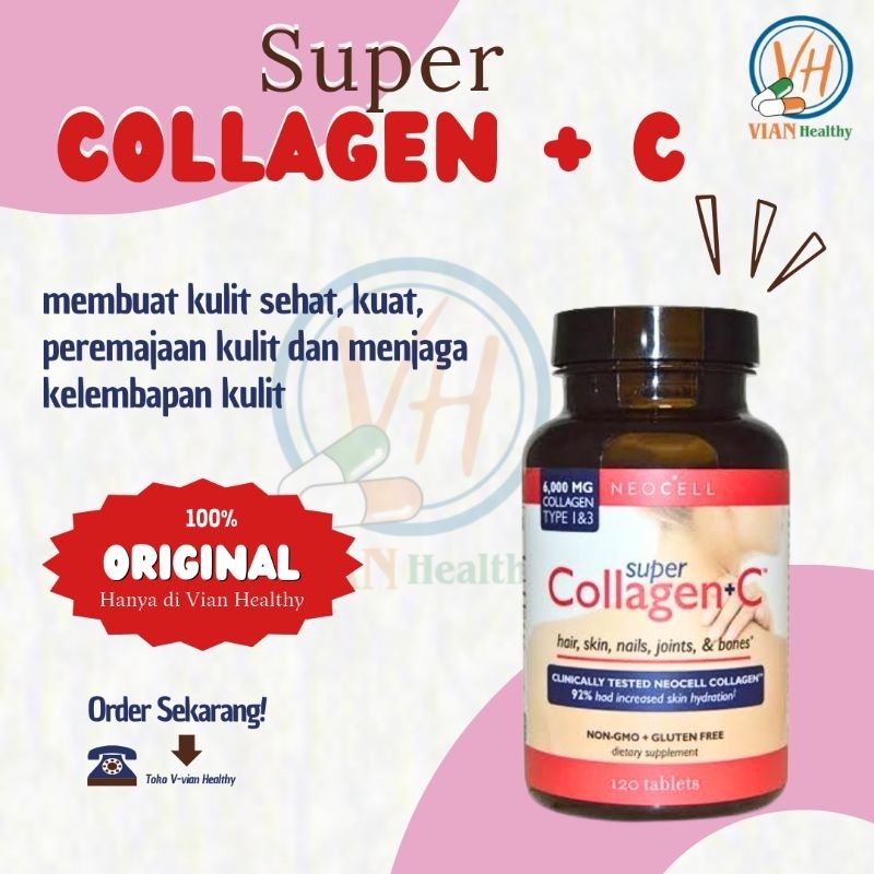 TERBARU  NEOCELL SUPER COLLAGEN + C 100% ASLI ORIGINAL 120 TABLETS