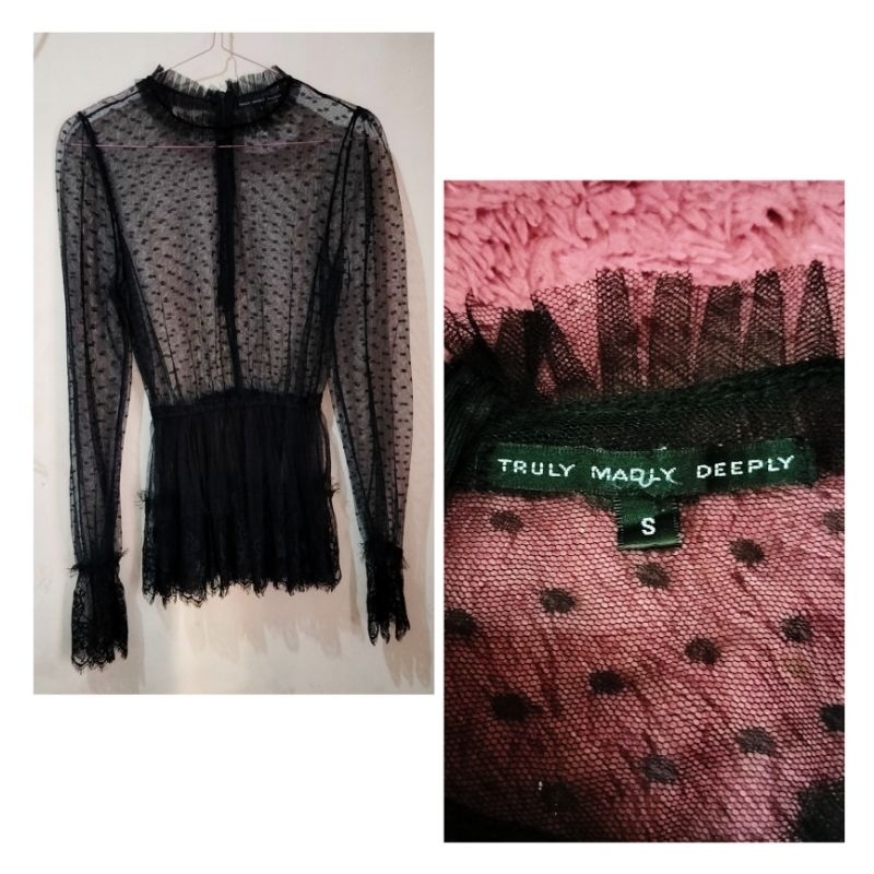 Preloved Atasan Wanita Long Sleeve Transparan