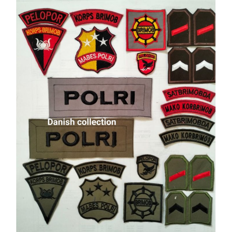 BET BORDIR LOGO LAMBANG ATRIBUT BRIVET SERAGAM PDL KORPS BRIMOB POLRI