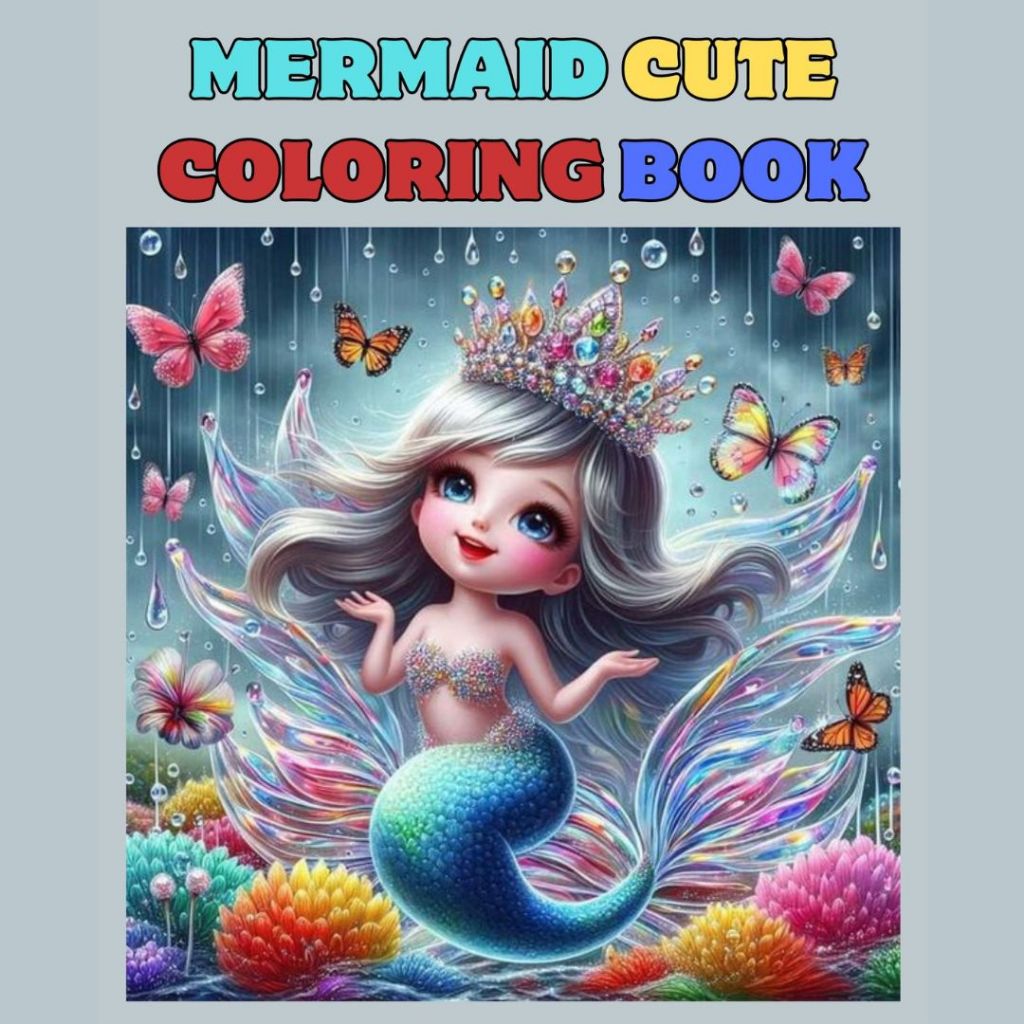 

MERMAID COLORING BOOK CUTE AESTHETIC FOR KIDS AND ADULT BUKU GAMBAR SKETSA MEWARNAI KERTAS TEBAL PREMIUM