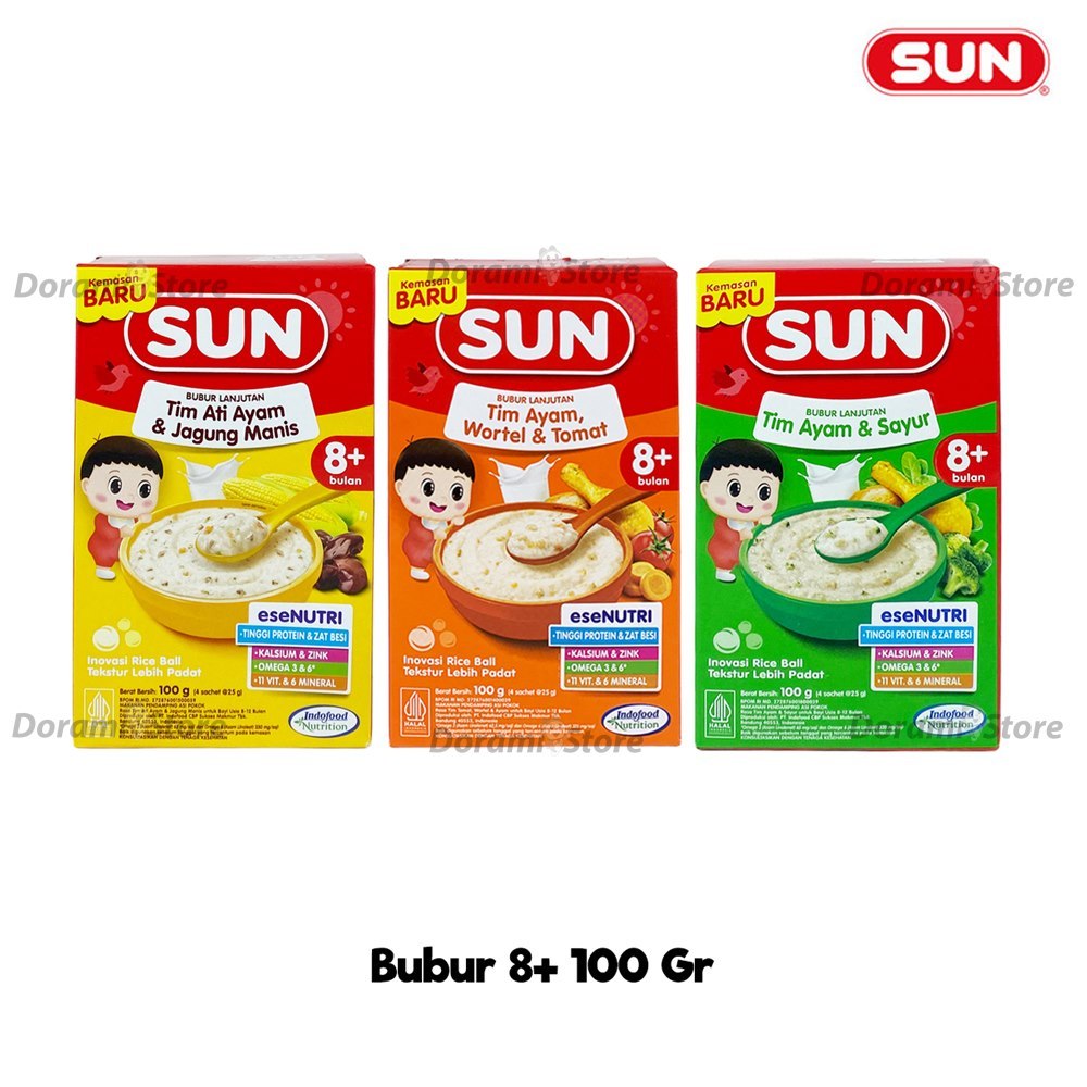 SUN Bubur Tim Instan 100 gr / Sun Bubur Bayi Lanjutan 8+ / Bubur Bayi / Makanan Bayi