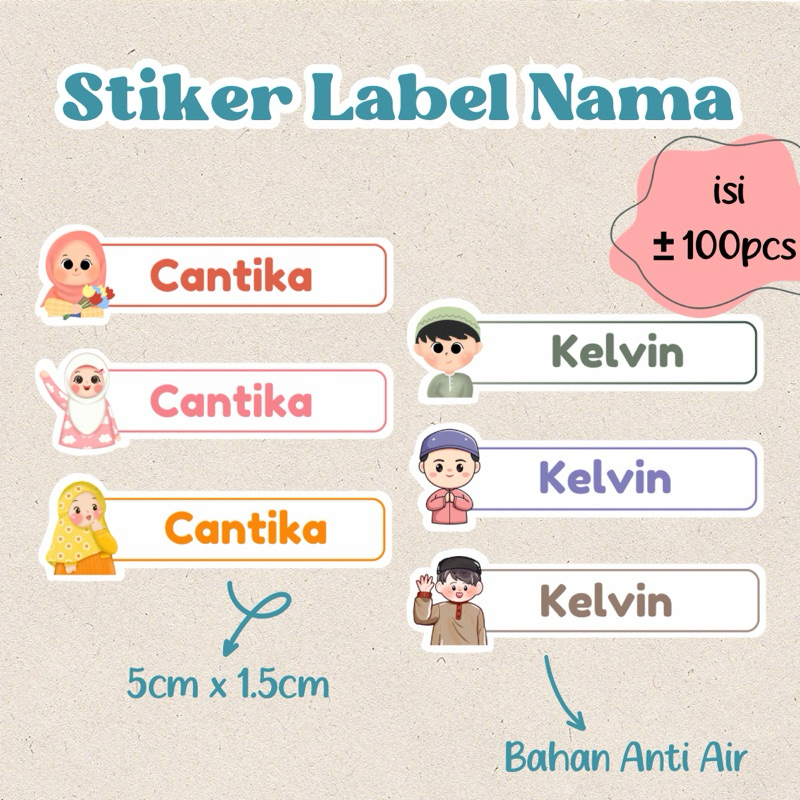 

Stiker Label Nama Sekolah Bahan Anti Air | Stiker Buku alat tulis murah