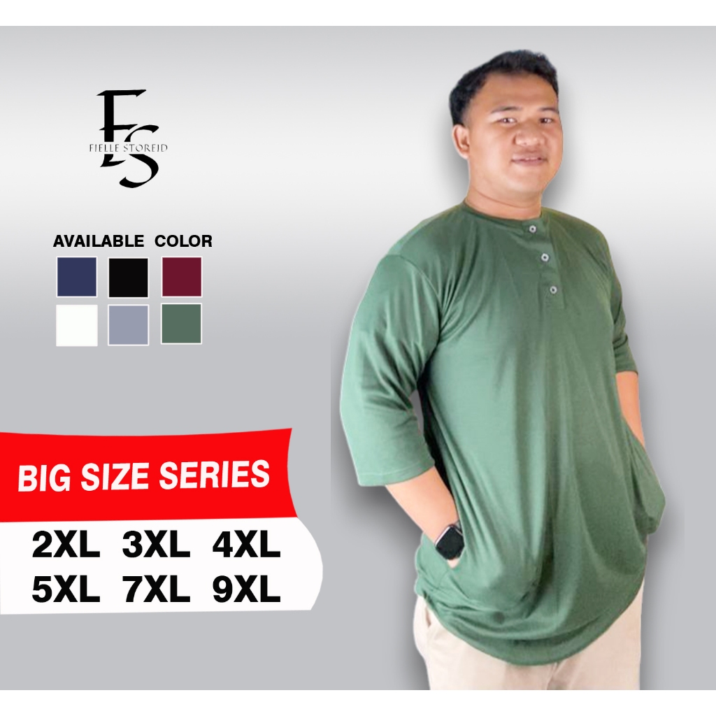 FIELLE Kaos Polos Pria Jumbo T shirt Kurta Bigsize