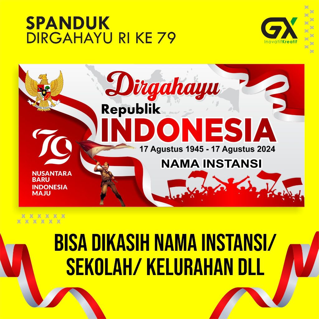 

Spanduk Dirgahayu Ri 79 - HUT RI untuk Perlengkapan sekolah/ instansi perkantoran