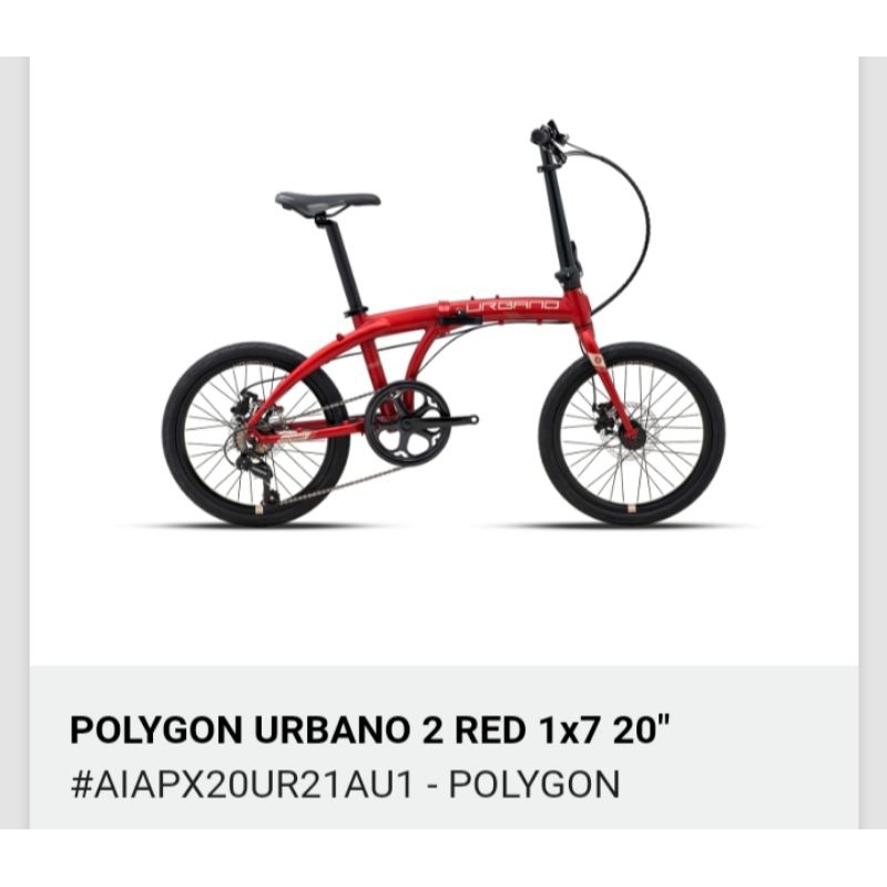 Polygon Urbano 2 Red 1 X7sp sepeda lipat 20"