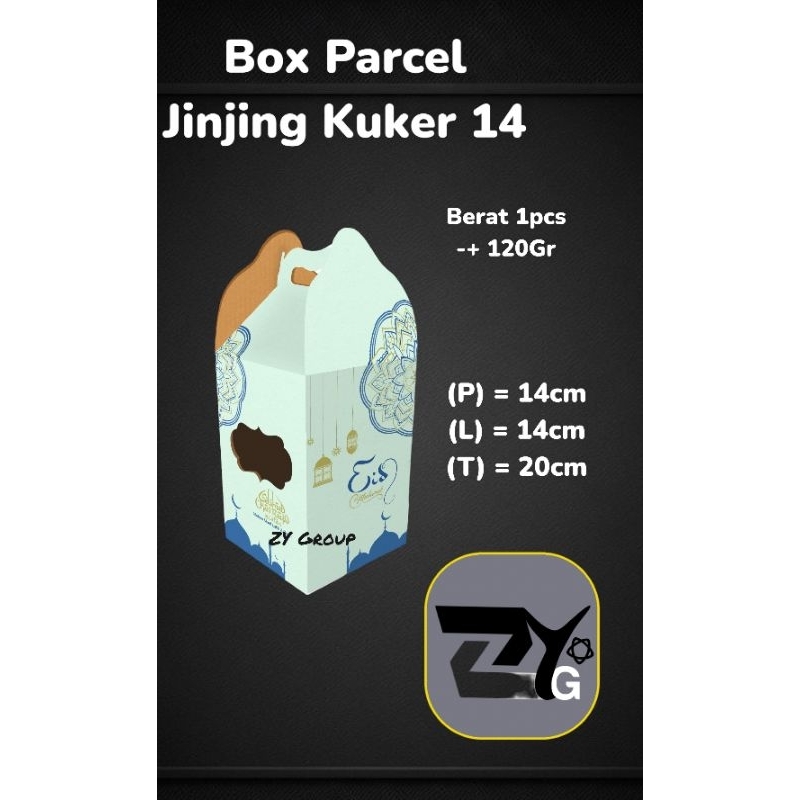 

Box Parcel • Kotak • Kardus Jinjing Uk. 14x14x20cm (KUKER 500GR isi 3 Toples)