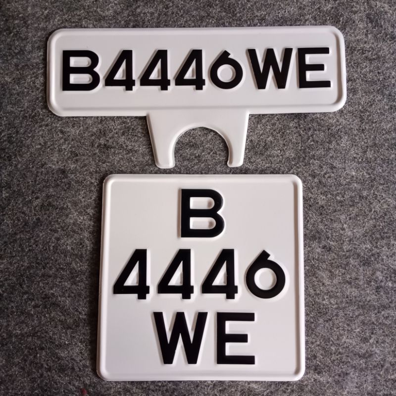 Plat nomor Vespa klasik depan belakang plat alumunium emboss