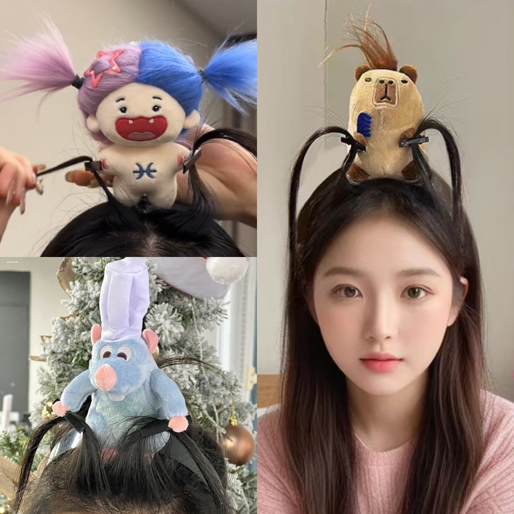 【COD】Bando Viral Jepit Poni,Bando Monster/Bando Tikus Ratatouille/Aksesoris Rambut Bando Boneka Jepi