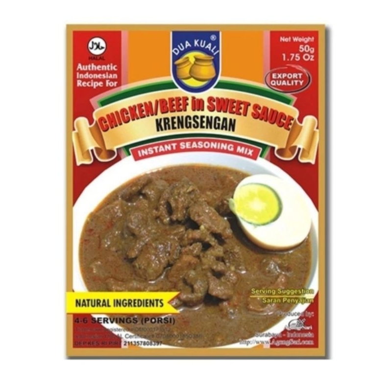 

BUMBU KRENGSENGAN DUA KUALI - Bumbu Instan Indonesia Siap Masak