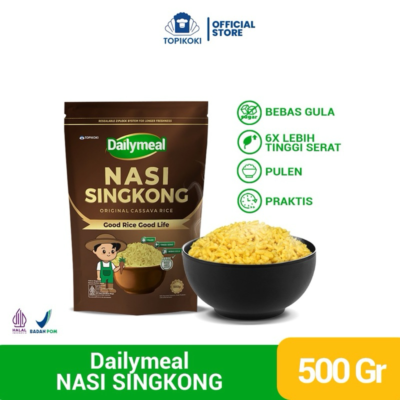 

Nasi Singkong Cassava Rice Dailymeal Pouch 500gr Topikoki