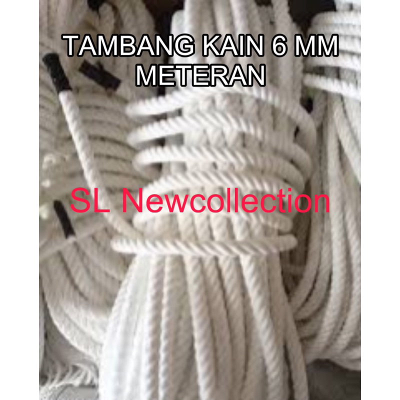 TAMBANG BAHAN KAIN 6 MM METERAN / TALI IKAT TRUK / TALI LOSBAK / TALI TERPAL MOBIL TRUK
