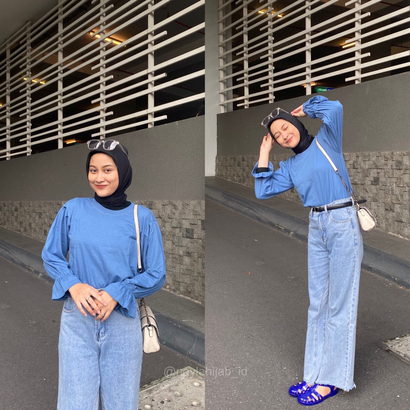 GHEA PUFFY TOP PRE-ORDER MAGENTA TOFFEE WOOD| puffy top blouse |Gamalia puffy top| kayla koos tangan