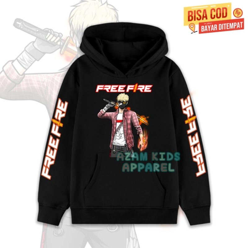 (BISA COD) Jaket Hoodie Anak FF Karakter FF Free Fire Versi Samurai FF Free Nama / Hoodie Sweater An