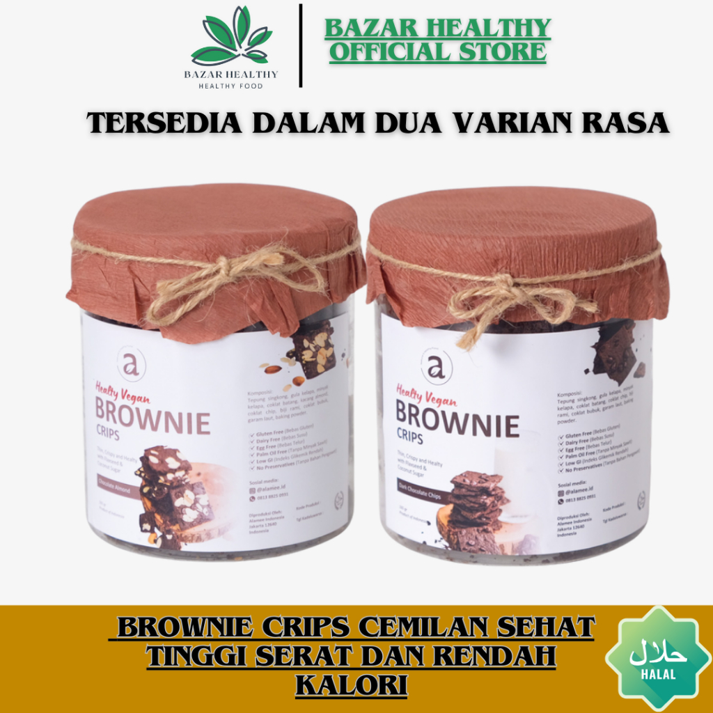 

Cookies Brownies Crispy Kue Kering Cemilan Diet Snack Healthy Tinggi Serat Rendah Kalori